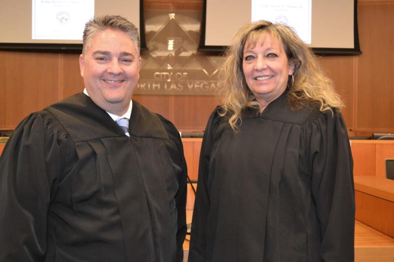 Judge David Gibson, Jr. and Judge Mary Kay Holthus swear oath to uphold  justice – Eighth Judicial District Court